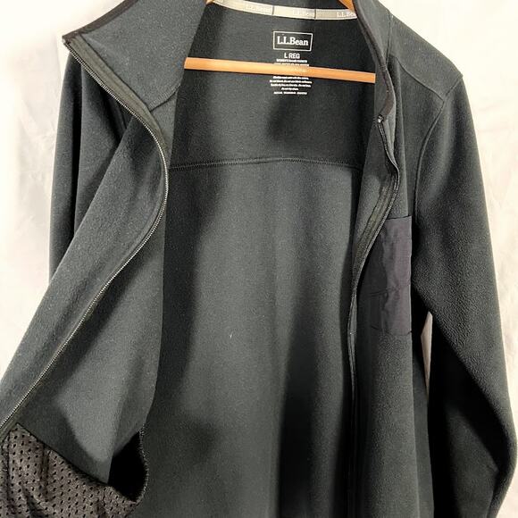 L.L. Bean Full Zip Fleece Jacket Coat Black Women's size Large - Picture 6 of 6